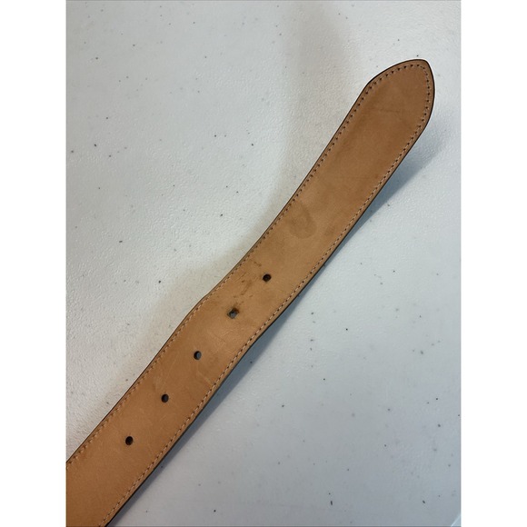 To Boot New York Brown Size 40 Leather Men's Belt Silver Buckle Handmade Italy - Picture 6 of 9